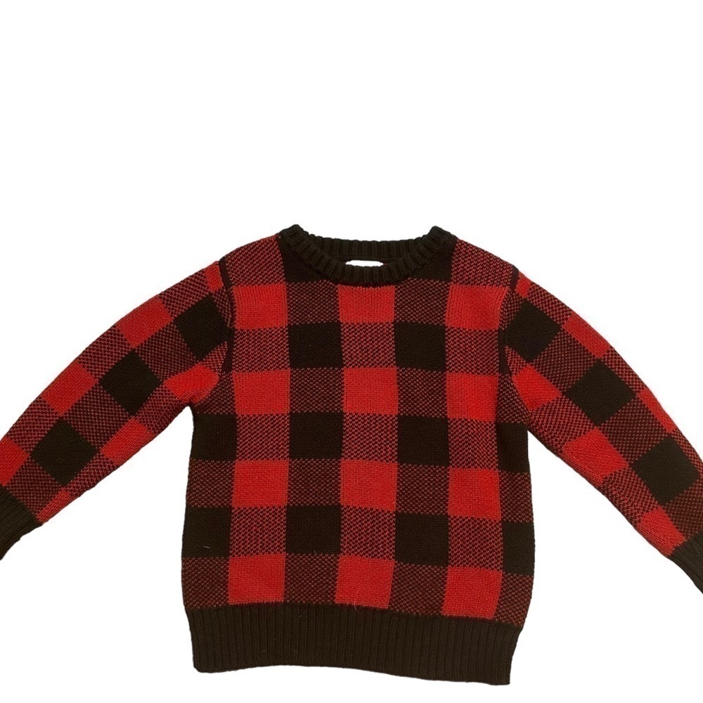 Cat & Jack Sweater Buffalo Plaid Red/Black 3T